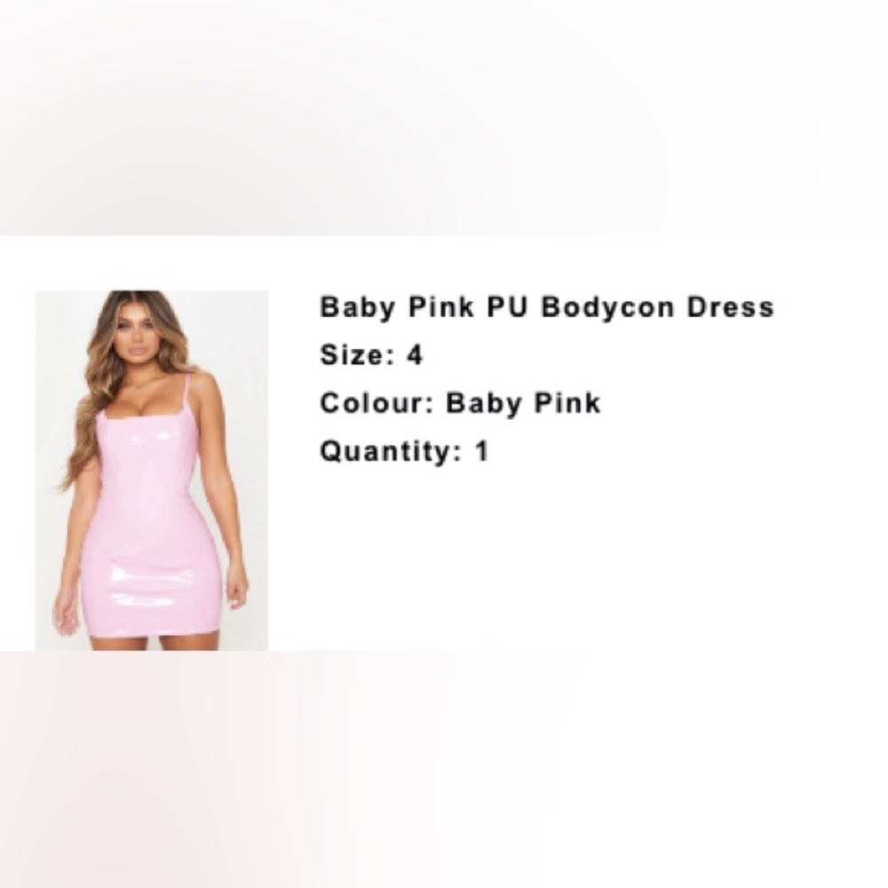 NWT baby pink bodycon dress from prettylittlething